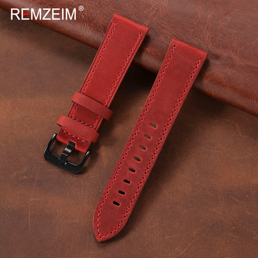 Leather Strap Quick Release - Classic Men's Crazy Horse Leather Watch