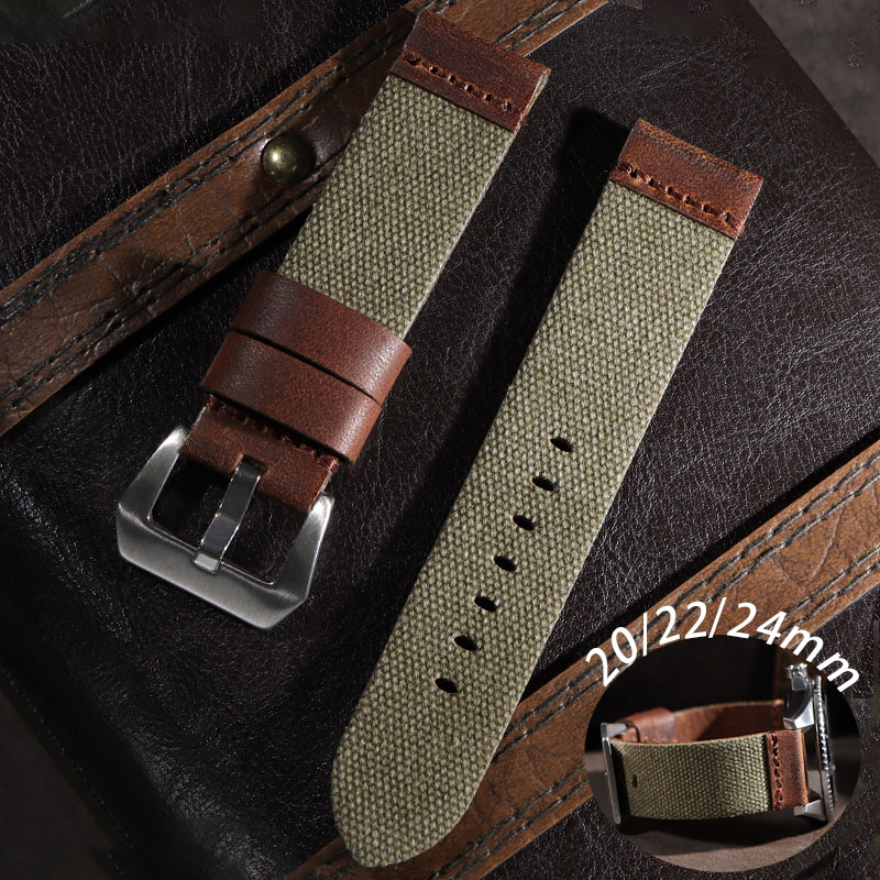 Leather Strap Quick Release - 20mm 22mm 24mm Nylon Leather Strap