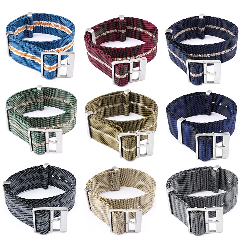 Canvas Strap Watch - Woven Nylon Strap 18/20/22/24mm Stainless Steel