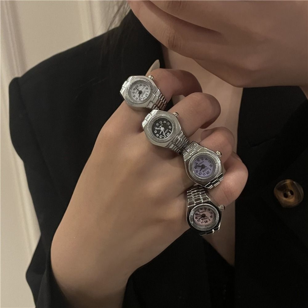 Punk Mini Finger Watch Rings C - огляд і ціна Canvas Strap Watch