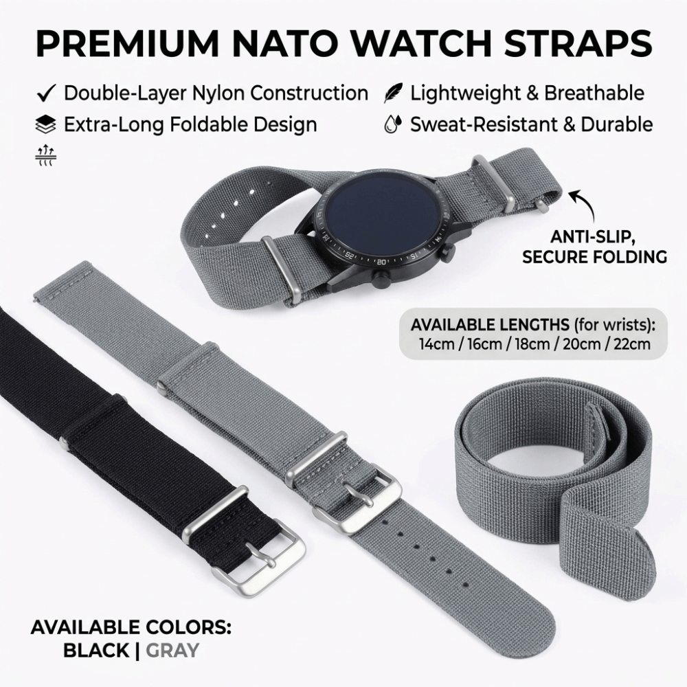 14/16/18/20/22mm NATO Watch Ba - огляд і ціна Nato Strap Nylon