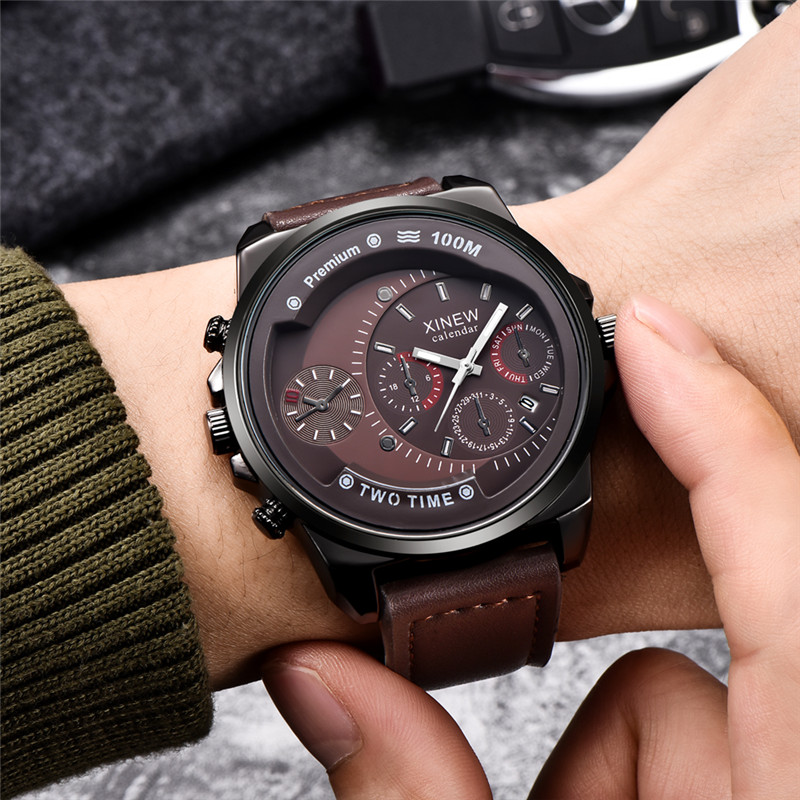 Original XINEW Brand Men Watch - огляд і ціна Leather Watch Band Men