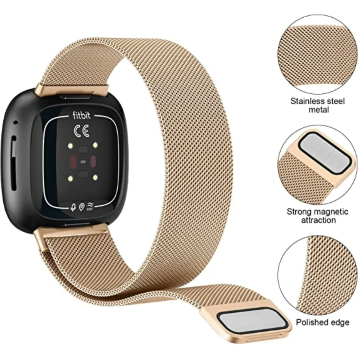Milanese Strap for Fitbit Vers - огляд і ціна Milanese Loop Magnetic