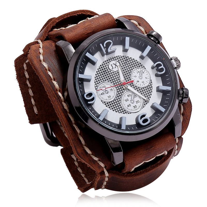 New Retro Mens Watches Genuine - огляд і ціна Leather Watch Band Men