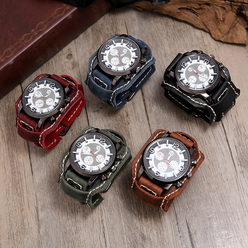 New Retro Mens Watches Genuine - огляд і ціна Leather Watch Band Men