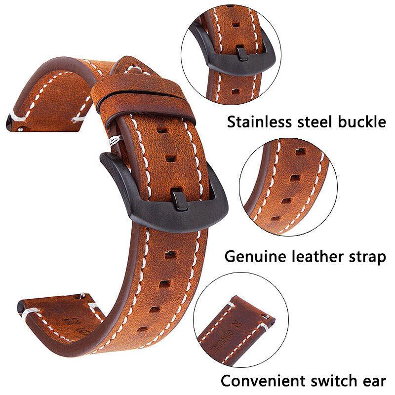 18 19 20 21 22 24 mm Quick Rel - огляд і ціна Leather Strap Quick Release