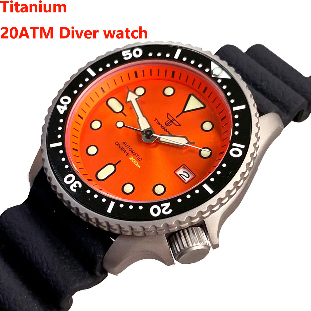 Tandorio 41mm Titanium NH35 Me - огляд і ціна Rubber Strap Diver