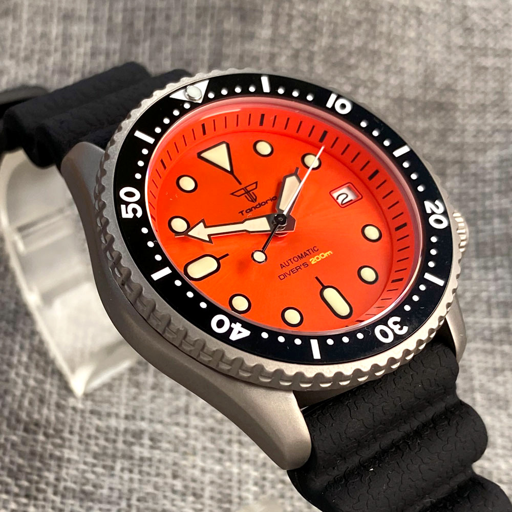 Tandorio 41mm Titanium NH35 Me - огляд і ціна Rubber Strap Diver