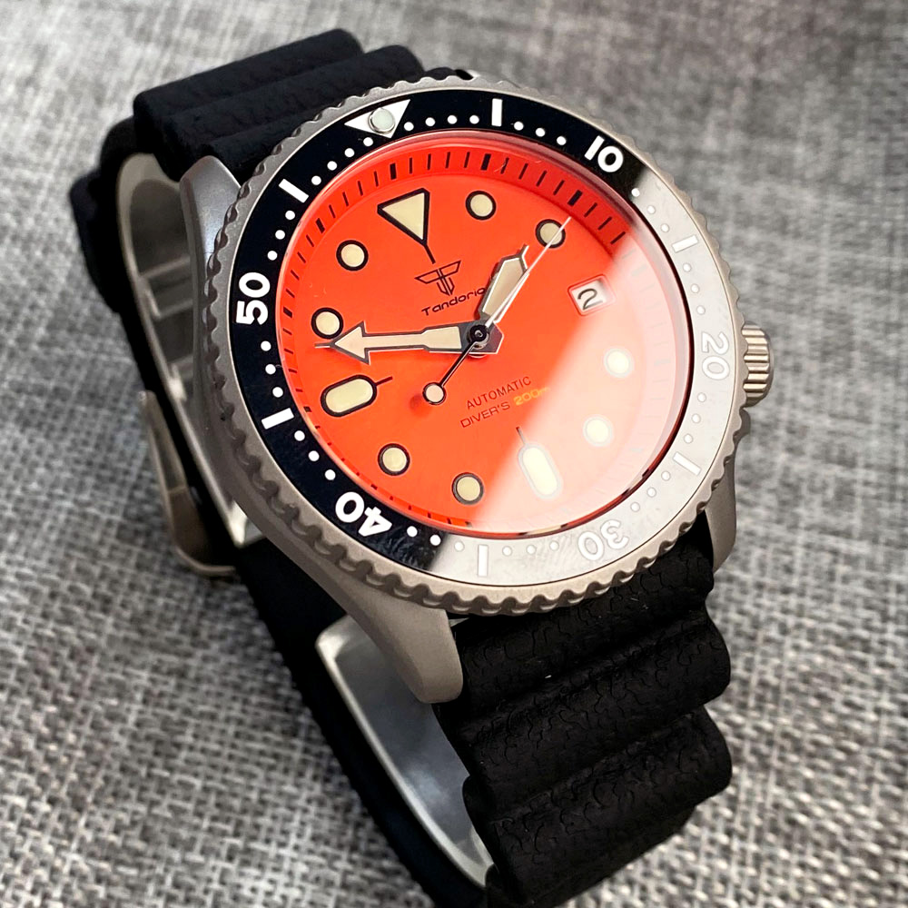 Tandorio 41mm Titanium NH35 Me - огляд і ціна Rubber Strap Diver