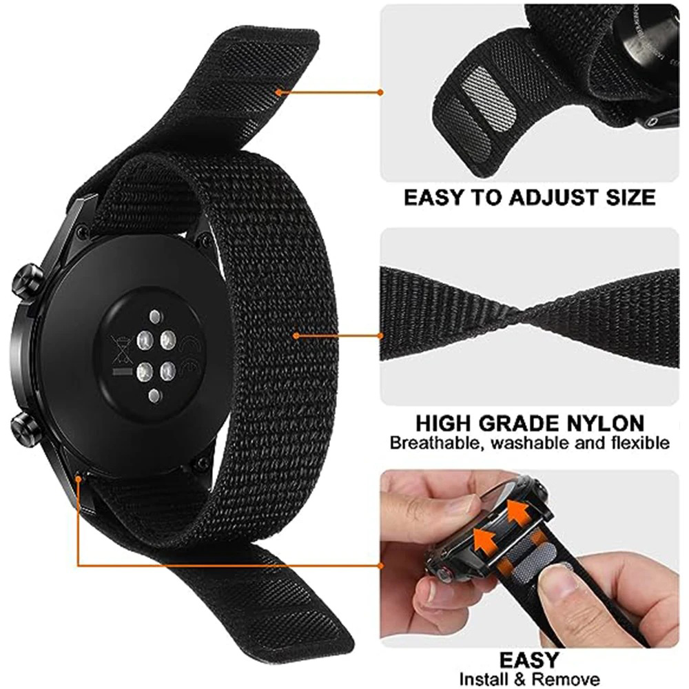 26/22mm Hook Loop Nylon Watch  - огляд і ціна Sport Loop Velcro