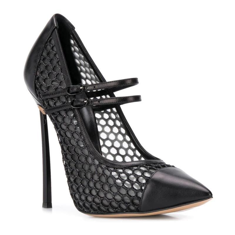 Sexy Mesh Patchwork Pointed To - огляд і ціна Mesh Strap Metal