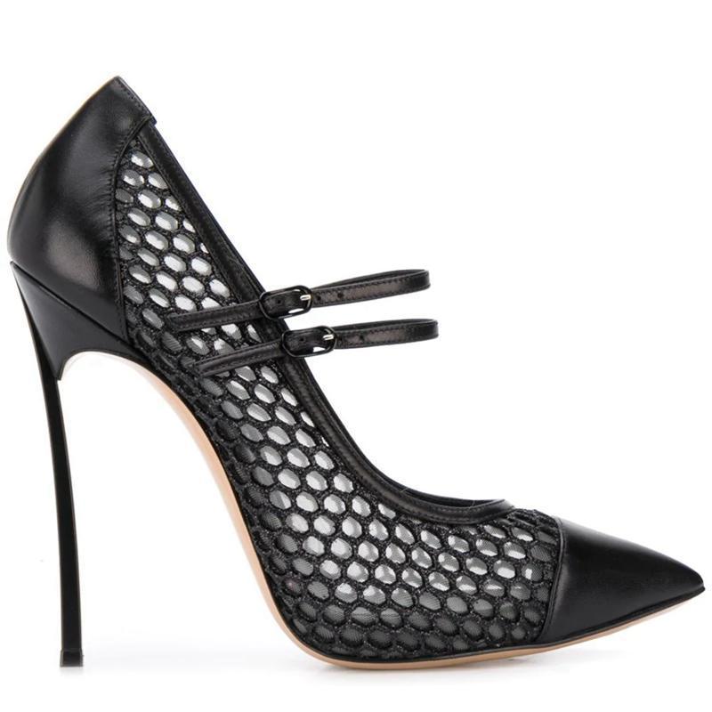Sexy Mesh Patchwork Pointed To - огляд і ціна Mesh Strap Metal