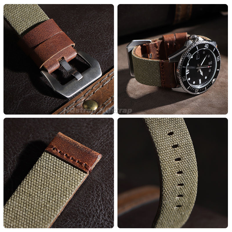 20mm 22mm 24mm Nylon Leather S - огляд і ціна Leather Strap Quick Release