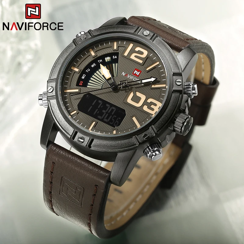 NAVIFORCE Top Brand Men Watch  - огляд і ціна Leather Watch Band Men