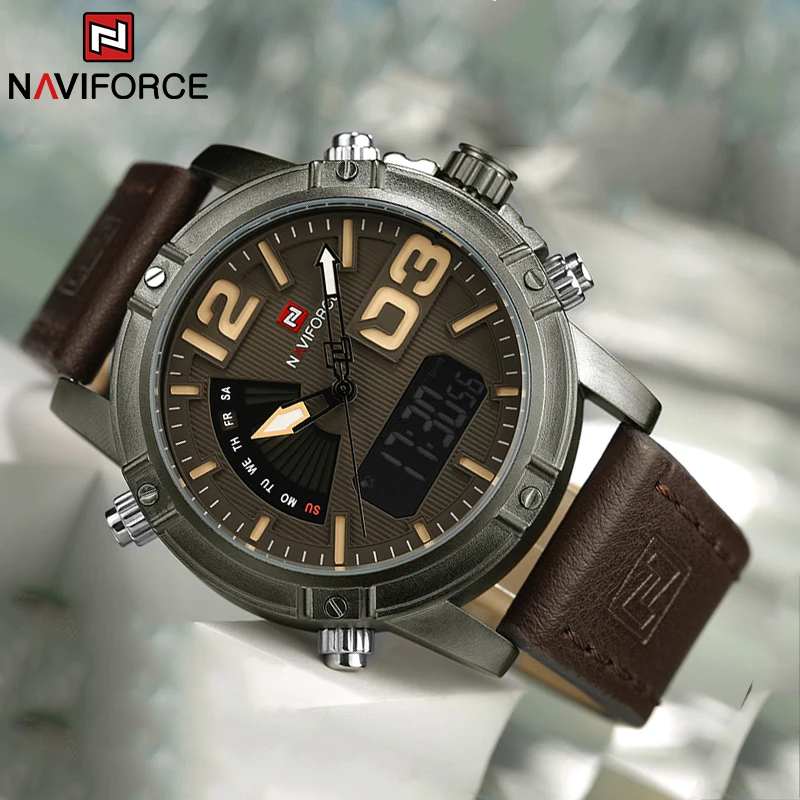 NAVIFORCE Top Brand Men Watch  - огляд і ціна Leather Watch Band Men
