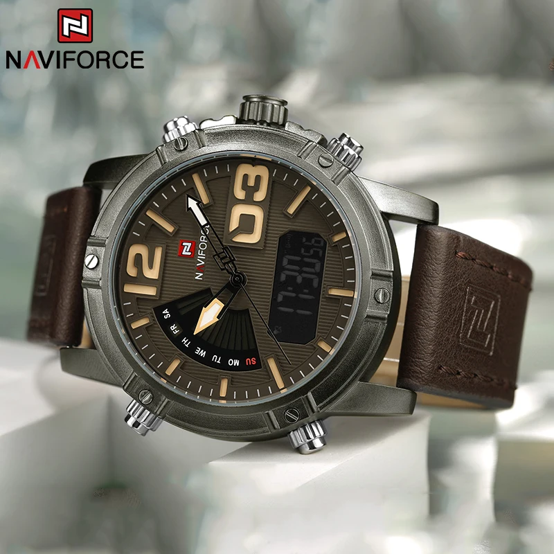 NAVIFORCE Top Brand Men Watch  - огляд і ціна Leather Watch Band Men