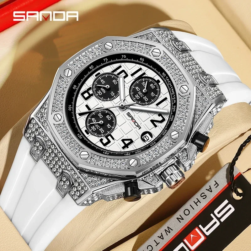 SANDA 7026 Men's Quartz Watch  - огляд і ціна Rubber Strap Diver