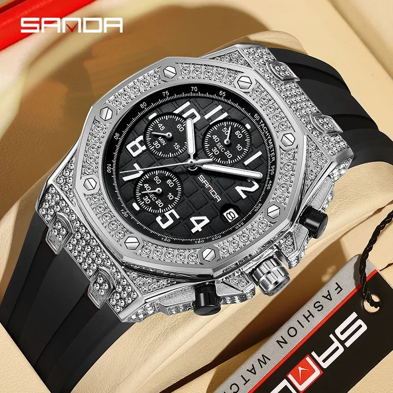 SANDA 7026 Men's Quartz Watch  - огляд і ціна Rubber Strap Diver