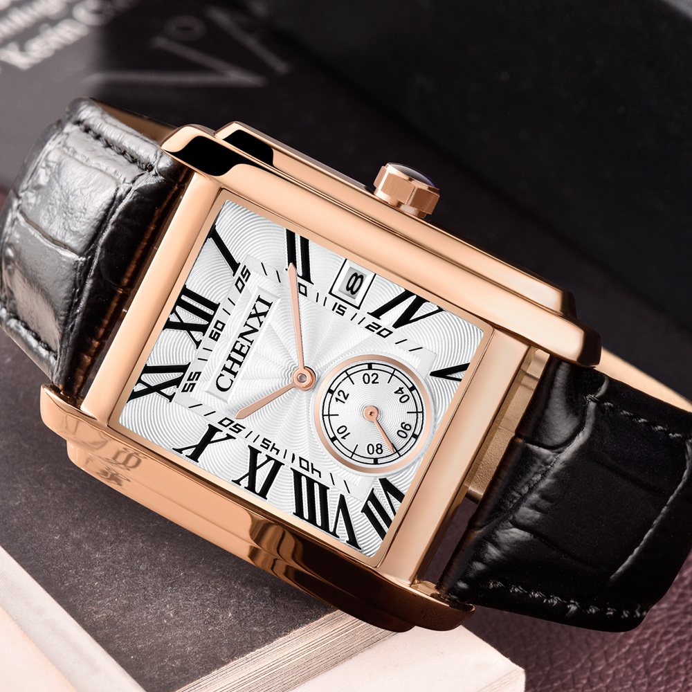 CHENXI 8216 Fashion Classic Sq - огляд і ціна Leather Watch Band Men
