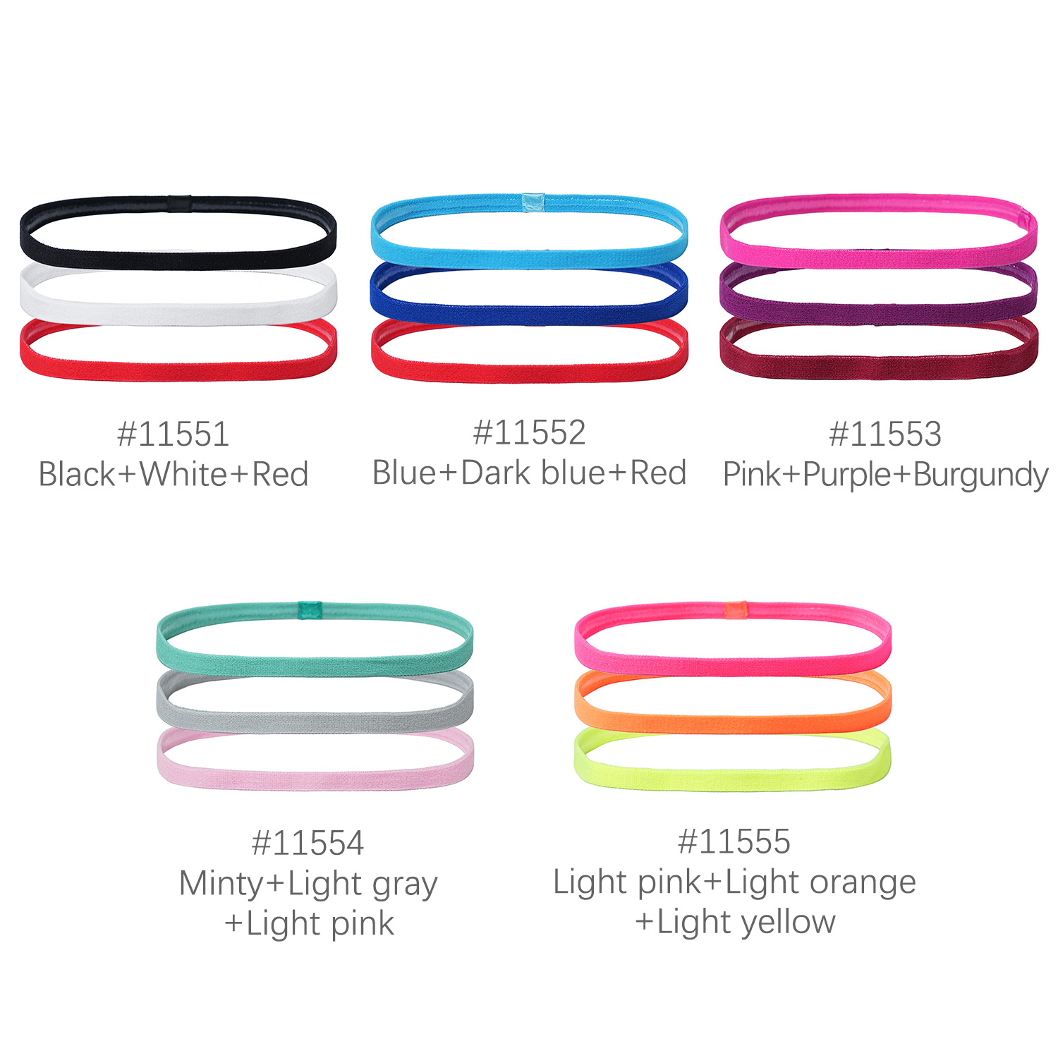 3Pcs Non-Slip Sports Hairband  - огляд і ціна Silicone Band Women