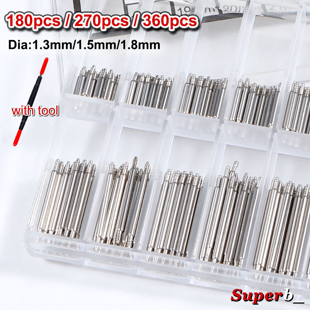 360pcs Dia 1.3mm/1.5mm/1.8mm S - огляд і ціна Spring Bar Tool Set