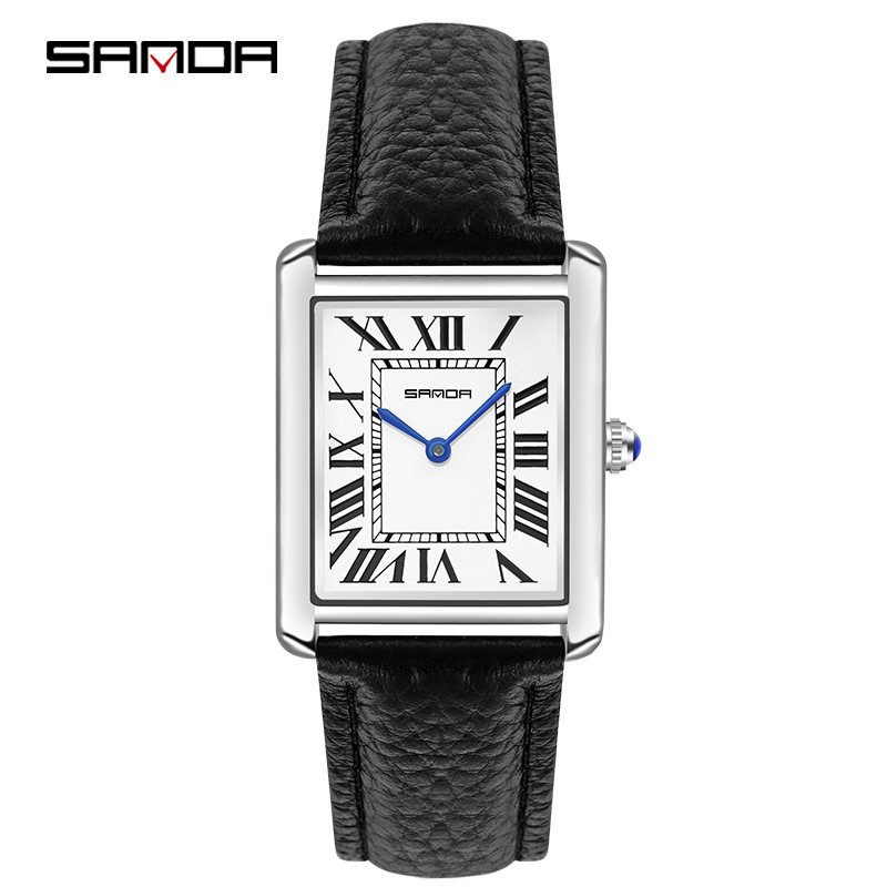 Sanda Rectangular Wrist Watche - огляд і ціна Leather Watch Band Men