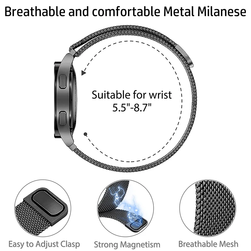 20mm strap For Amazfit GTS 4/3 - огляд і ціна Milanese Loop Magnetic