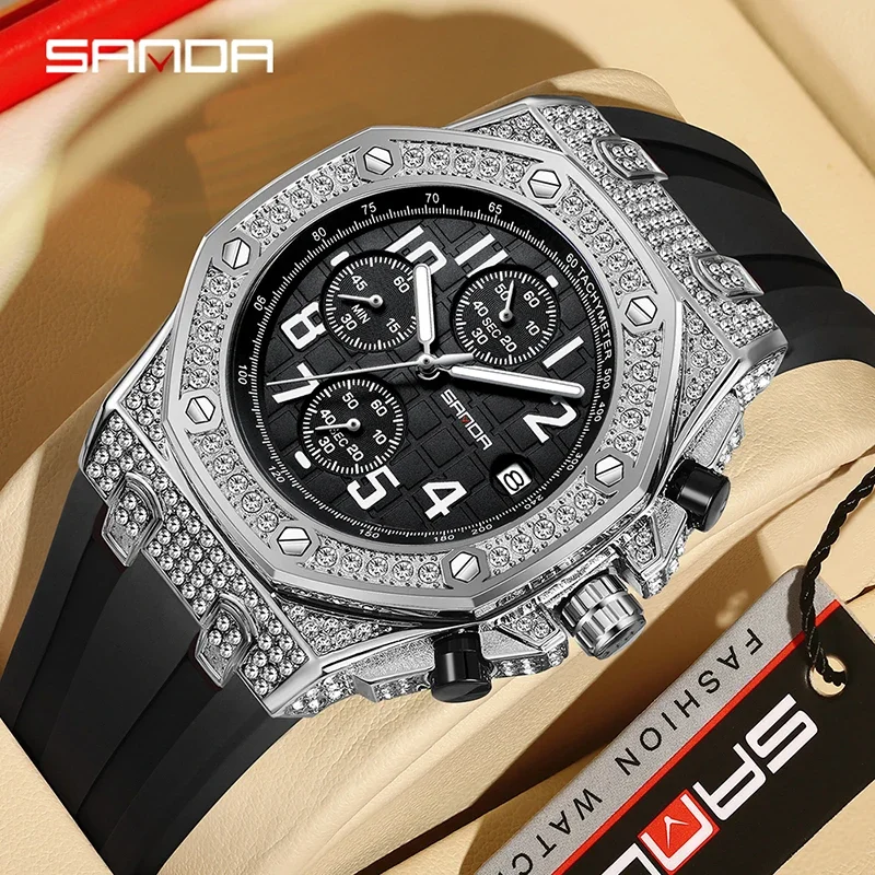 SANDA 7026 Men's Quartz Watch  - огляд і ціна Rubber Strap Diver