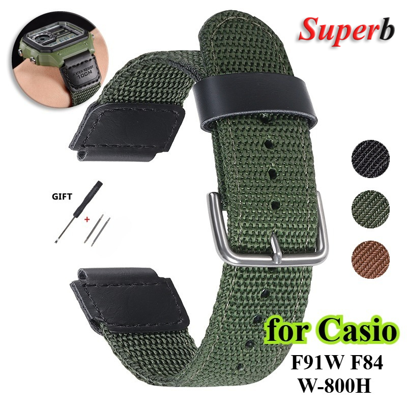 18mm Nylon Watch Strap for Cas - огляд і ціна Canvas Strap Watch