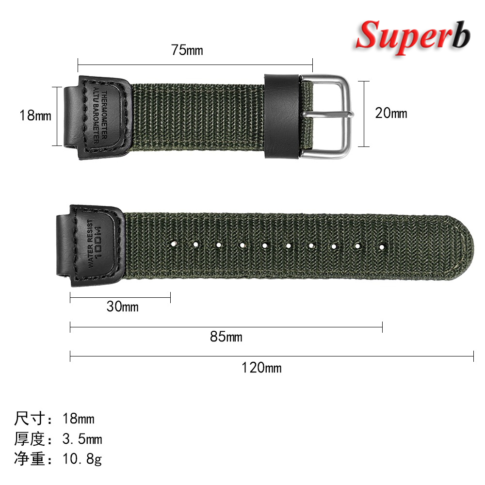 18mm Nylon Watch Strap for Cas - огляд і ціна Canvas Strap Watch