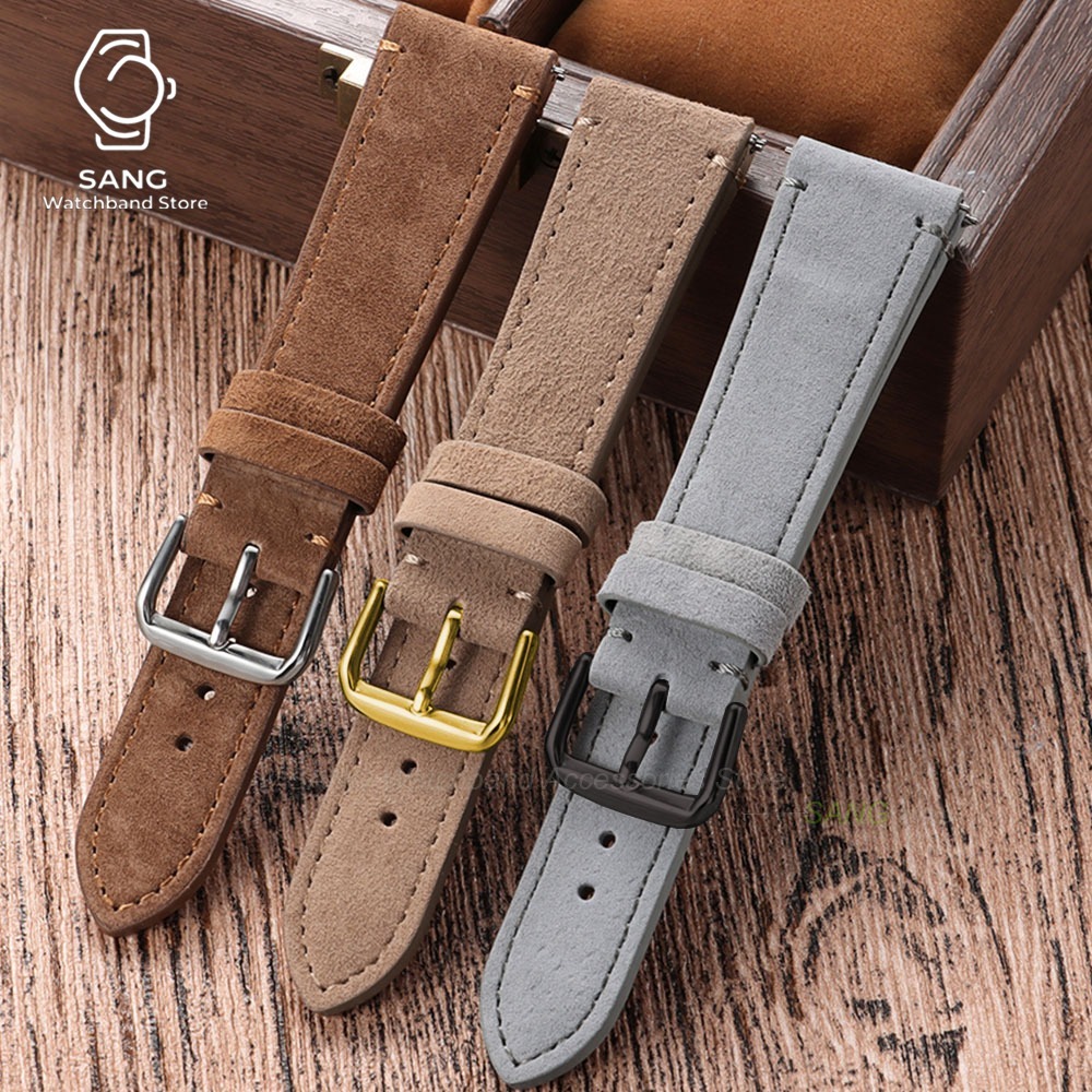 20mm 22mm Universal Men Women  - огляд і ціна Suede Strap Watch