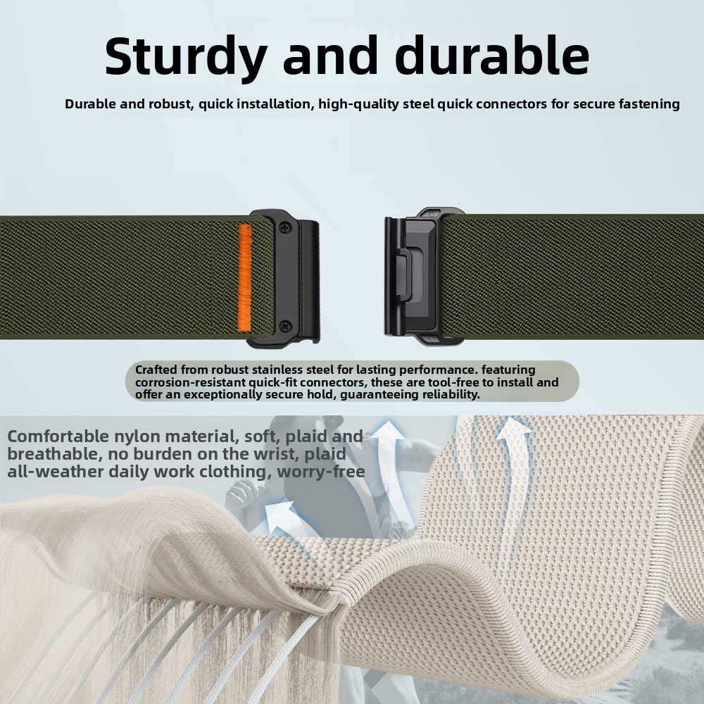 26 22mm Nylon Elastic Strap Fo - огляд і ціна Parachute Strap Elastic