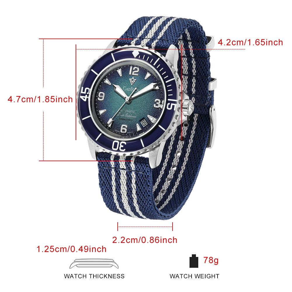 CADISEN Deep Explorer MIYOTA 8 - огляд і ціна Canvas Strap Watch