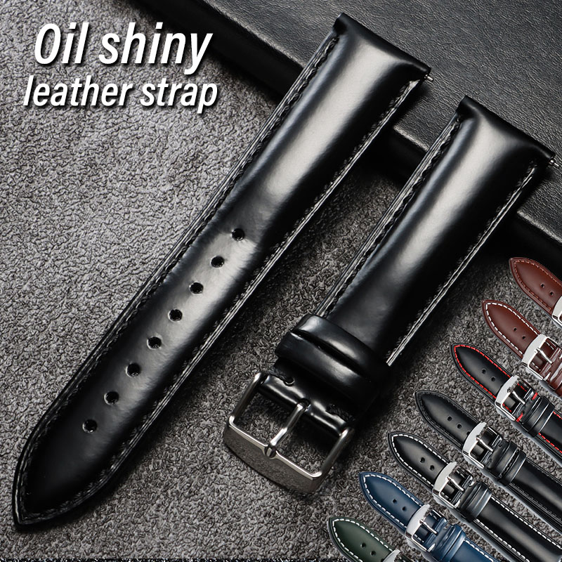 Oil Shiny Genuine Leather Stra - огляд і ціна Leather Strap Quick Release