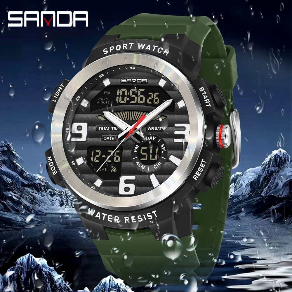 SANDA Multifunction Men Watch  - огляд і ціна Rubber Strap Diver