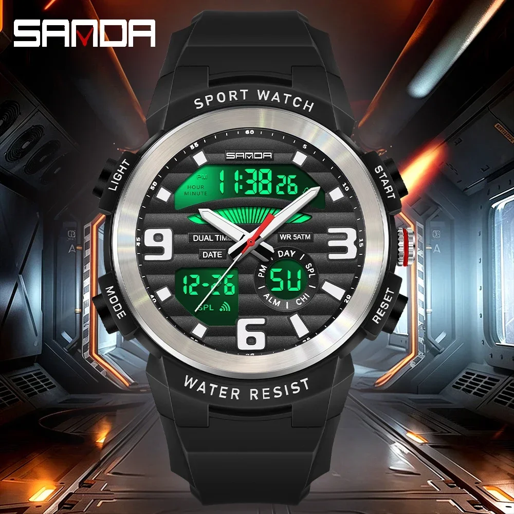 SANDA Multifunction Men Watch  - огляд і ціна Rubber Strap Diver