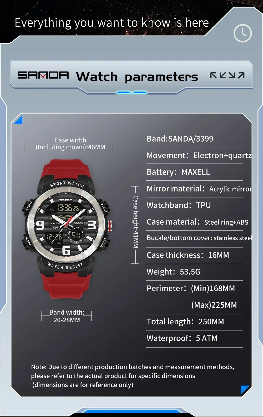 SANDA Multifunction Men Watch  - огляд і ціна Rubber Strap Diver