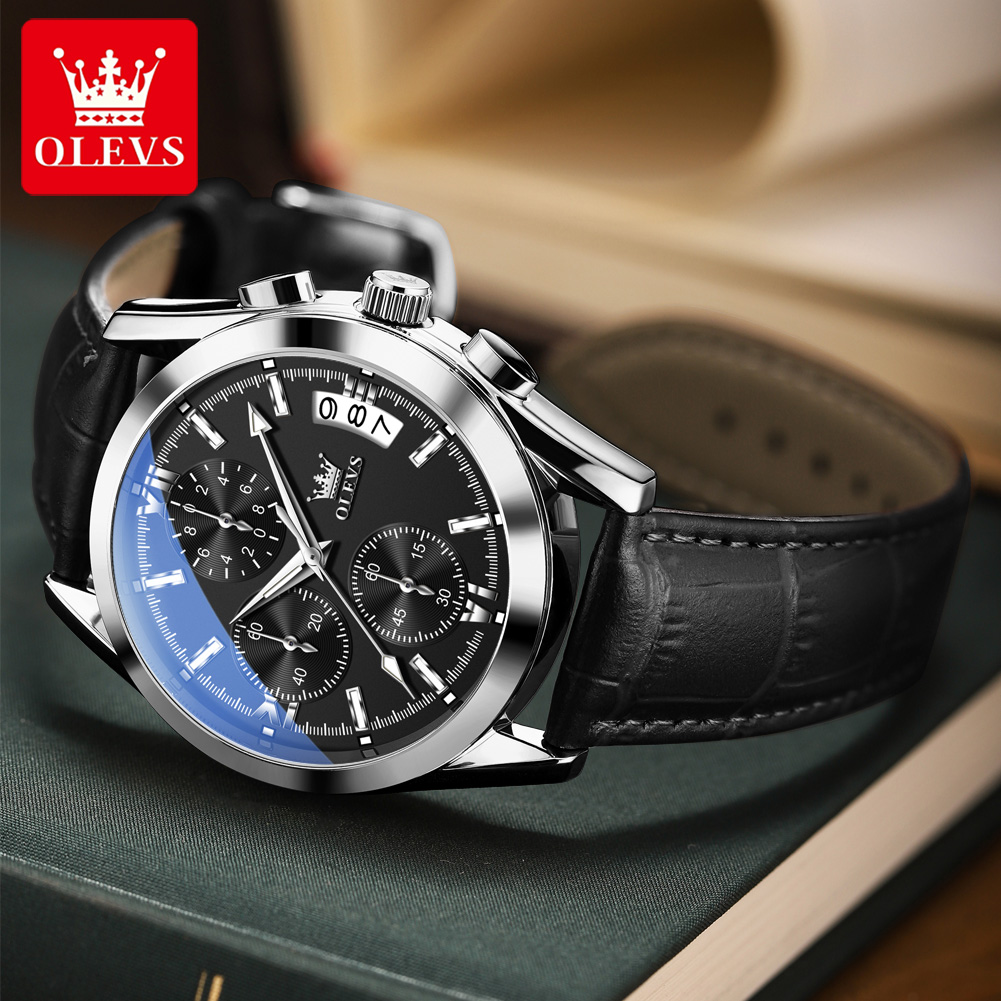OLEVS Top Brand Luxury Men Wat - огляд і ціна Leather Watch Band Men