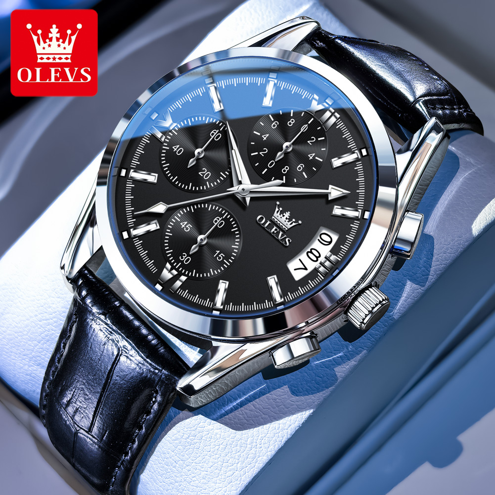 OLEVS Top Brand Luxury Men Wat - огляд і ціна Leather Watch Band Men