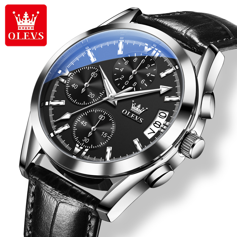 OLEVS Top Brand Luxury Men Wat - огляд і ціна Leather Watch Band Men